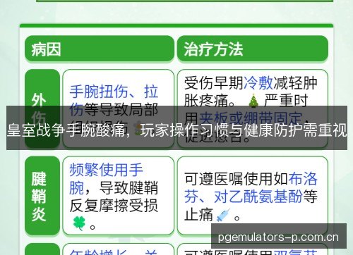 皇室战争手腕酸痛，玩家操作习惯与健康防护需重视